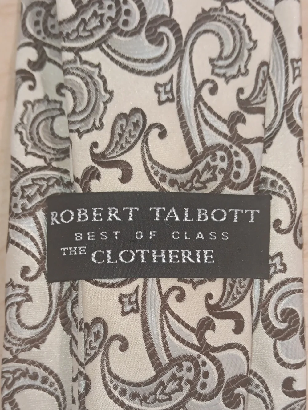 Robert Talbott Beige and Brown Paisley Tie